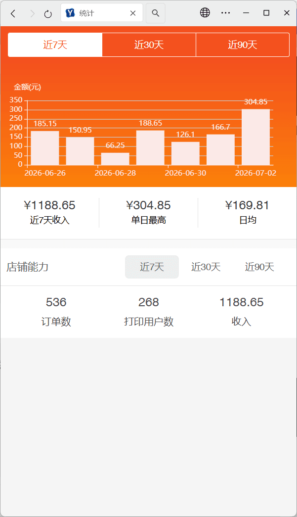 营业统计